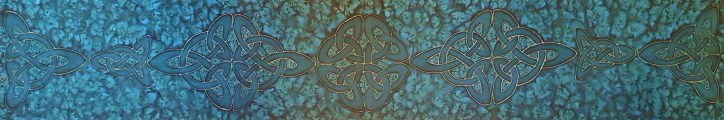 Dark Green Celtic Knot silk scarf
